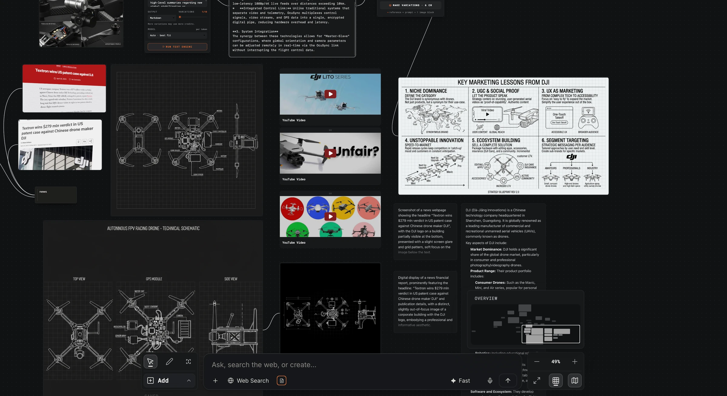 A PlansFlow research canvas.
